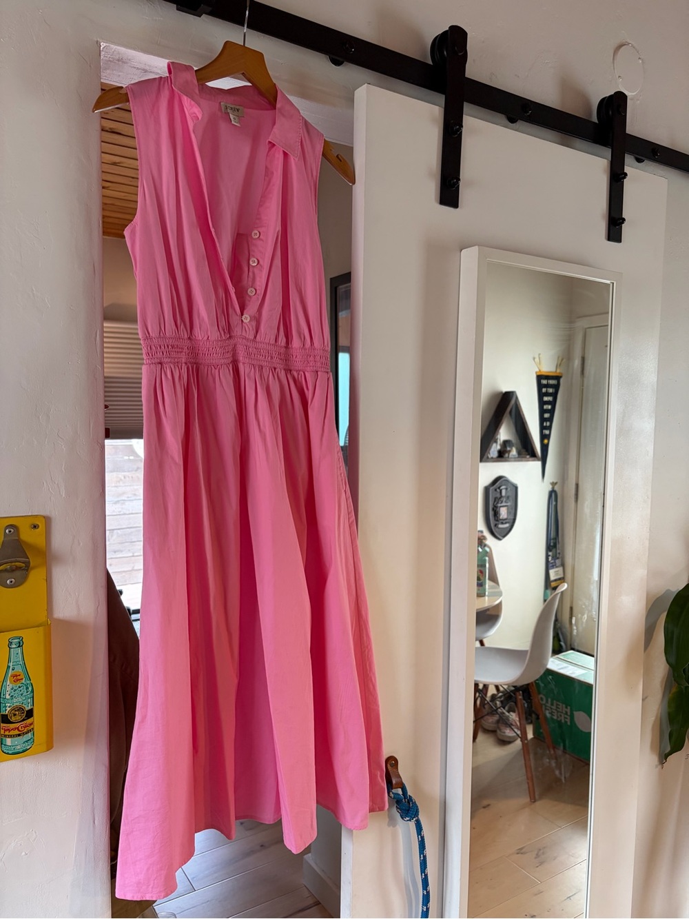 J Crew Pink Sleeveless Collared Button-Front Women’s Dress